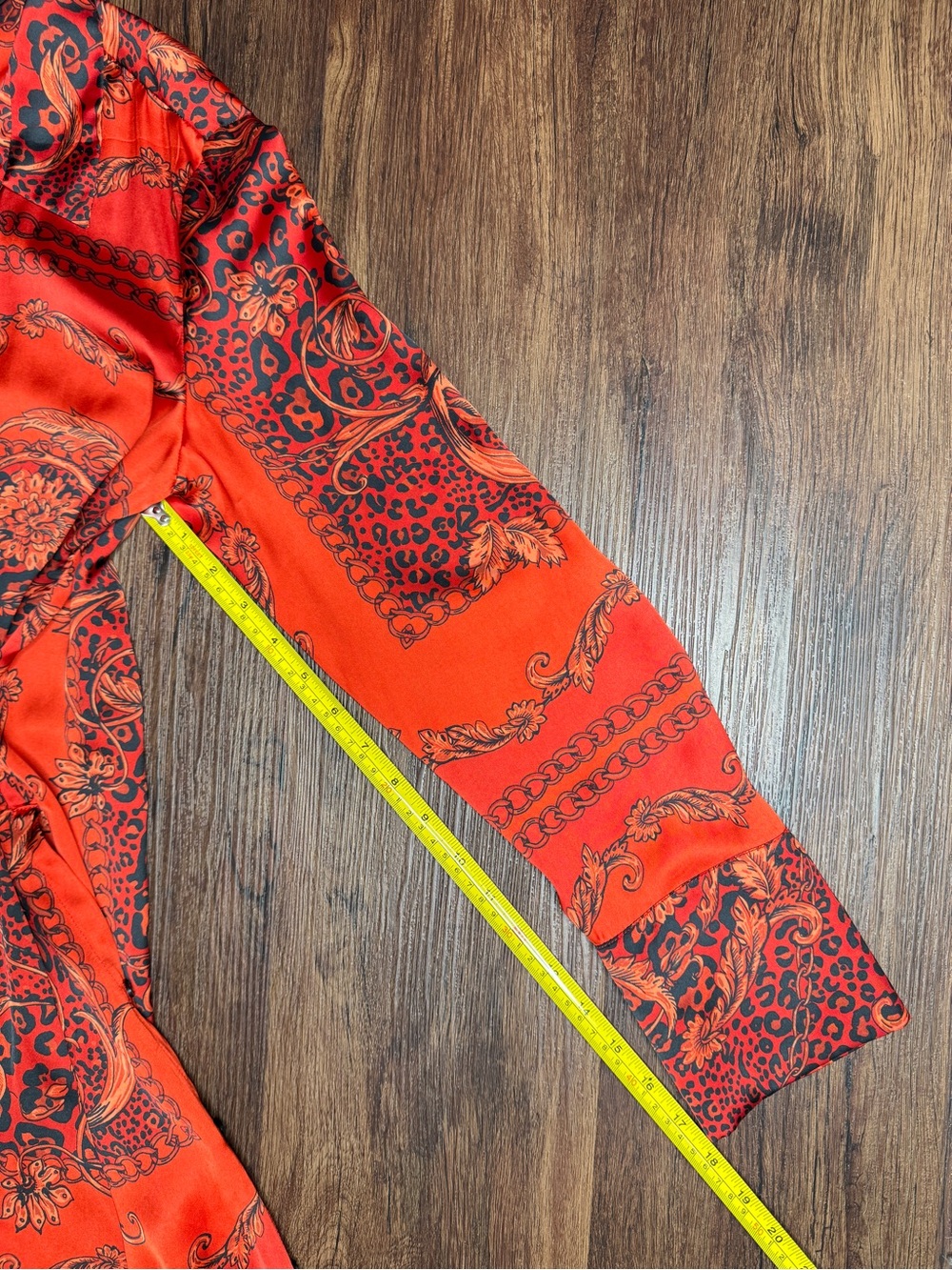 Zara NWT Scarf Print Tunic Shirt Dress Red Baroque Paisley Size L - Picture 12 of 13